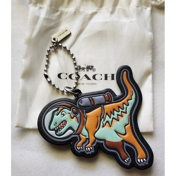 COACH NASA SPACE REXY SADDLE/MULTI LEATHER BAG CHARM 19786 - Picture 1 of 4